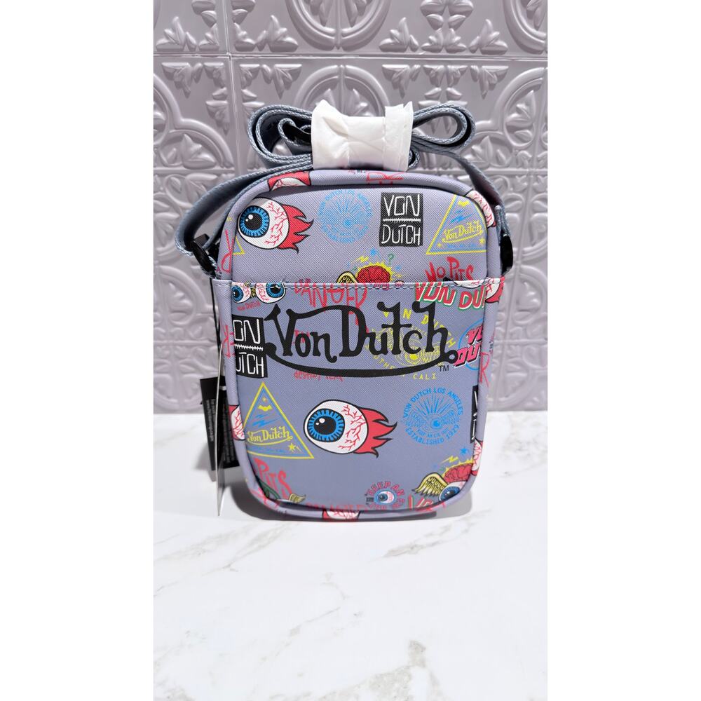 Von Dutch Men's "Jax" Logo Crossbody Bag NEW